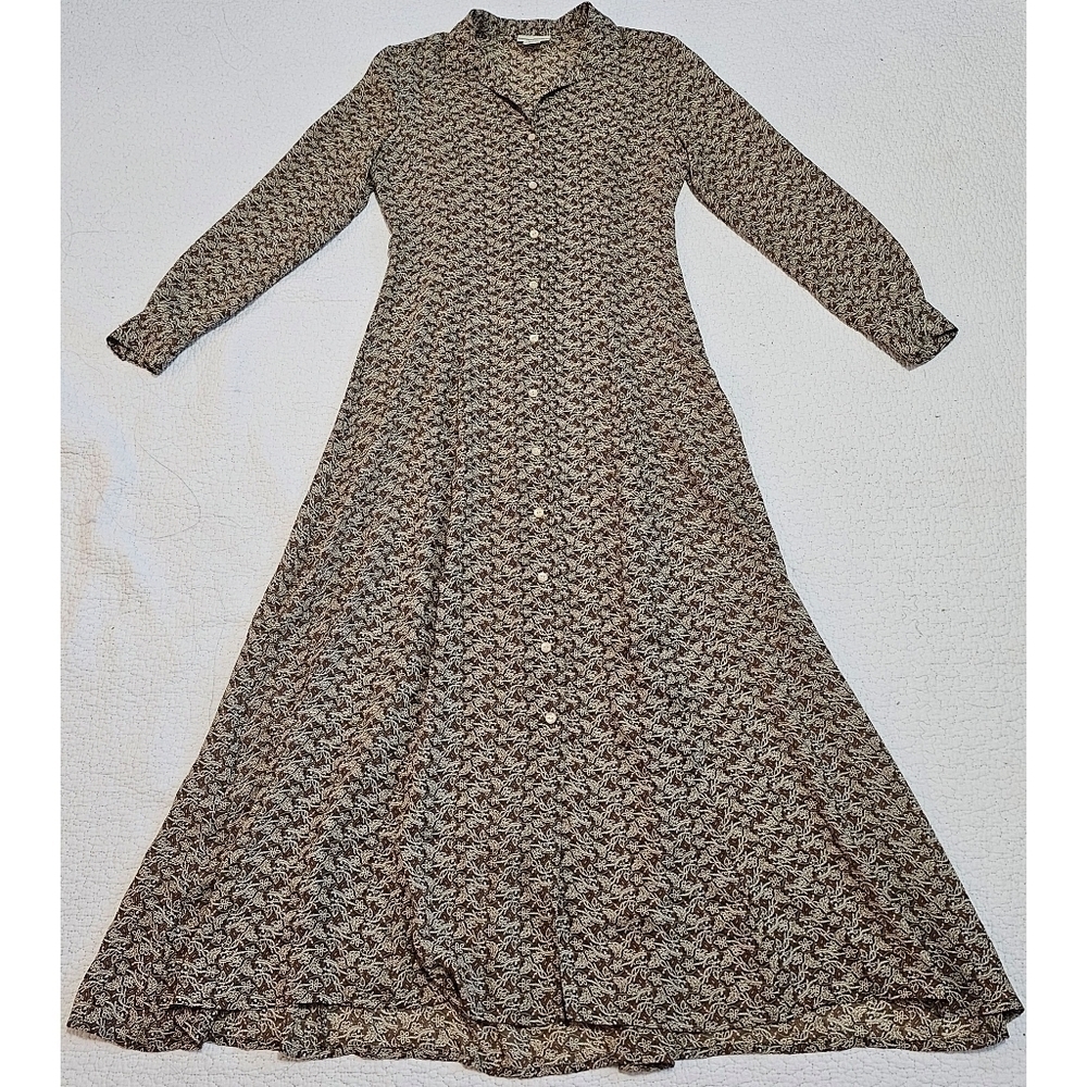 Vintage Banana Republic Floral Sheer Shirt Dress